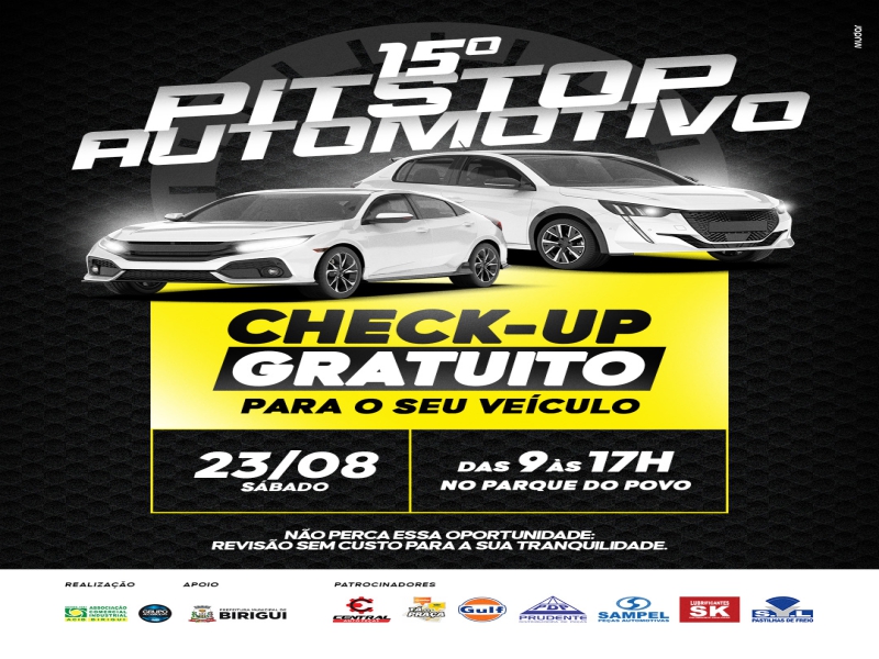 O 15º PIT STOP AUTOMOTIVO ESTÁ CHEGANDO Foto