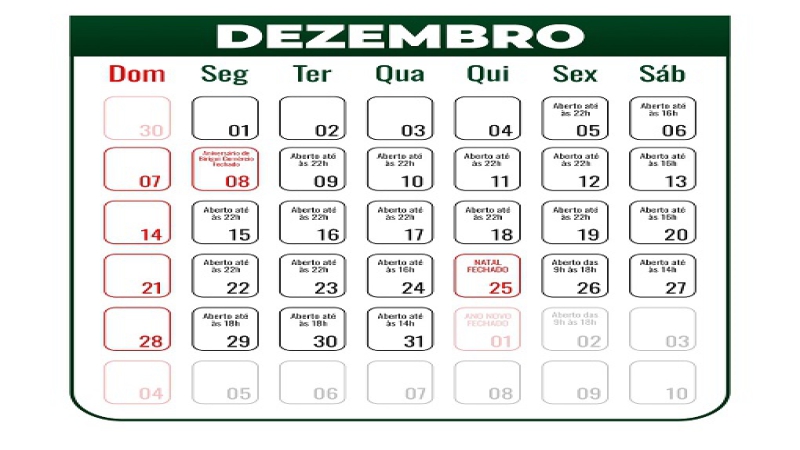 CALENDÁRIO DE DEZEMBRO 2025 Foto
